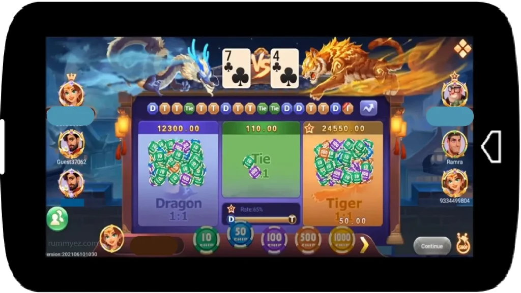 dragon vs tiger cards opening