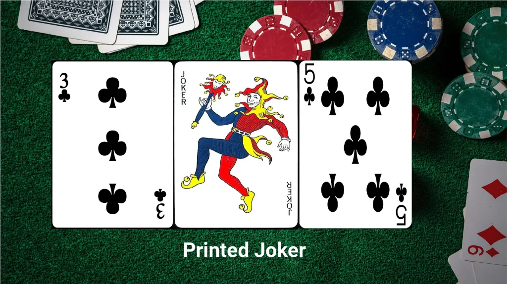 Printed Joker In Rummy Card Games