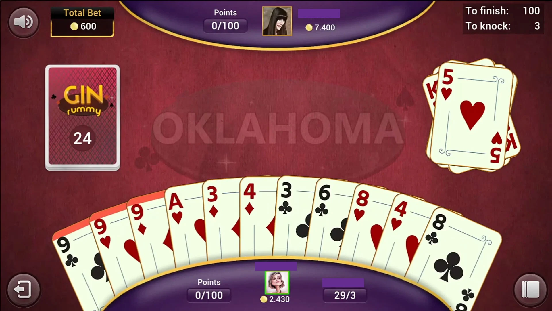 Oklohama Rummy game