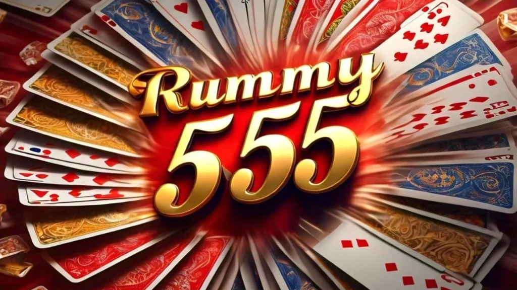 Rummy wealth 555 logo and cards